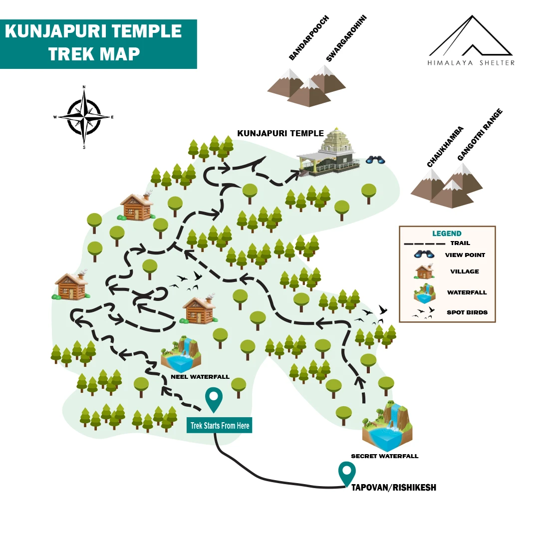 Kunjapuri Trek Route Map